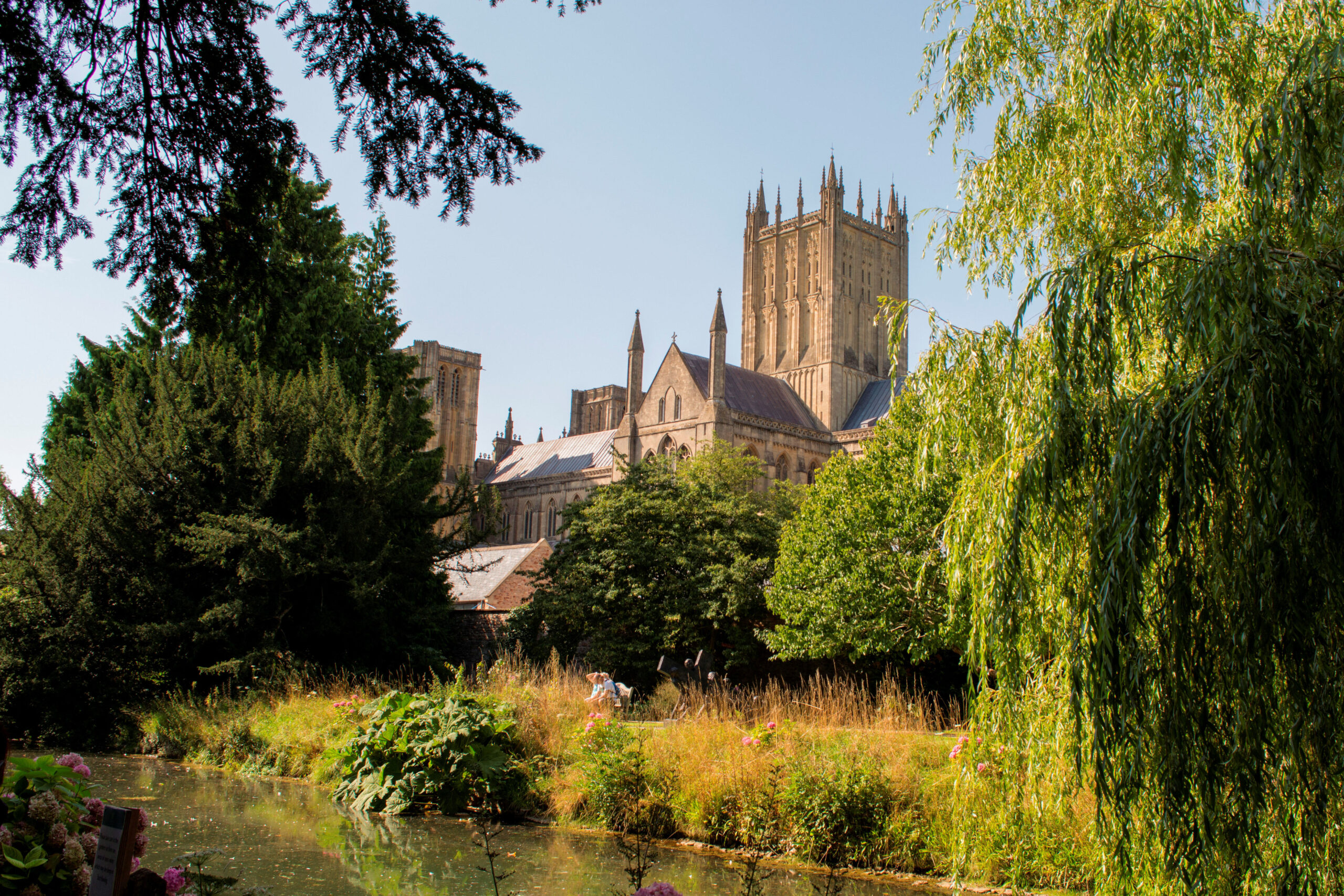 WELLS CATHEDRAL FROM THE BISHOPS PALACE